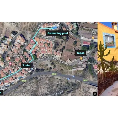 Villa Family With Terrace, Hot Tub, Ac, Pool, View And Grill In Chayofa